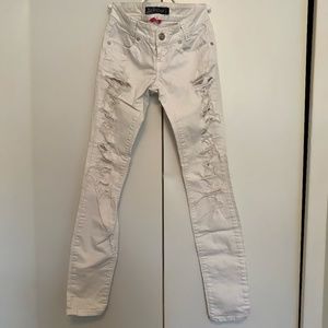 TRF Denim White Skinny Distressed Ripped Jeans Size 36 / 4